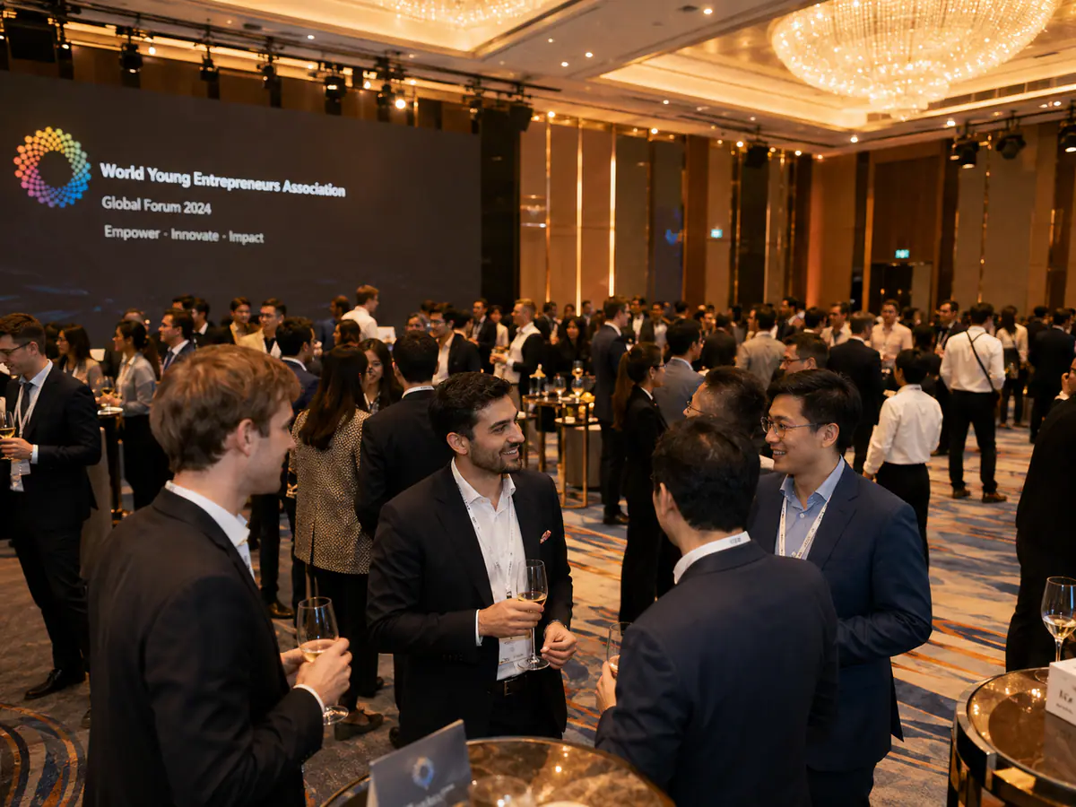 Young enterprise leaders at a World Young Entrepreneurs Council reception