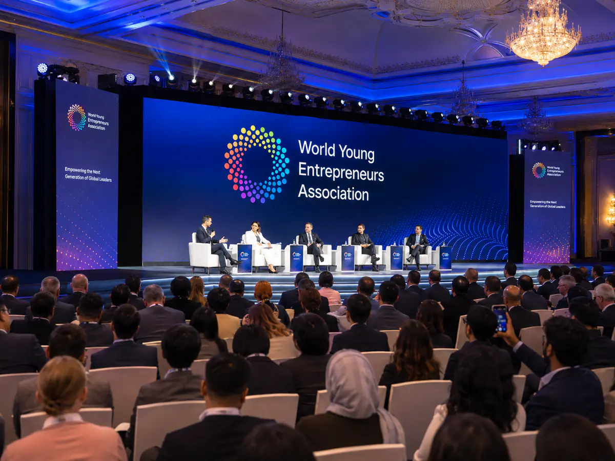 A World Young Entrepreneurs Council leadership panel in session